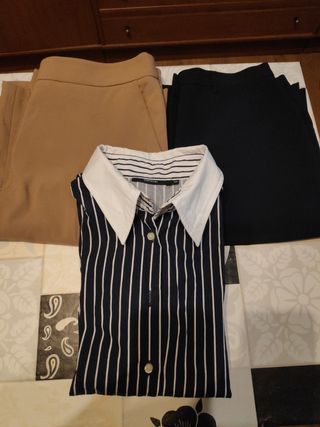 Lote 2 pantalones y dos camisas de mujer