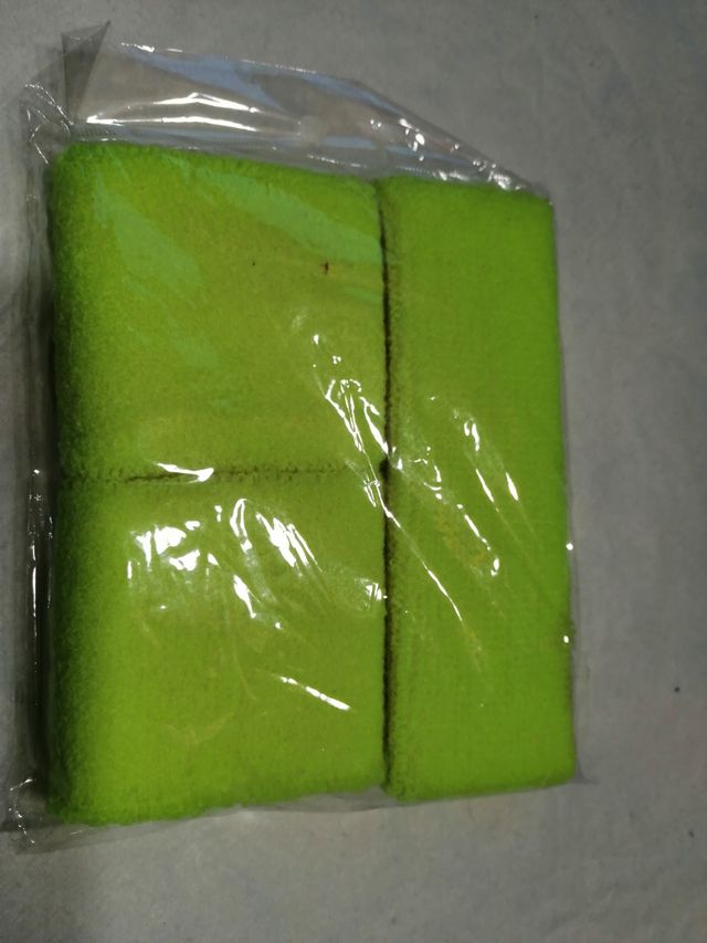 set 3 fascette spugna giallo /verde fluo