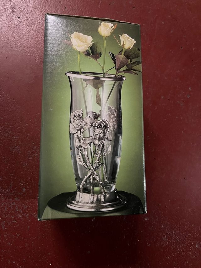 Jarrón de cristal estañado