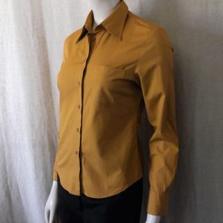 camisa algodón color mostaza