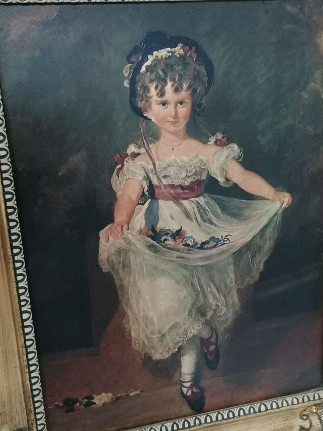 Cuadro oleografia vintage Miss Murray