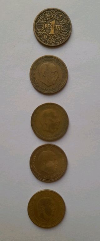 Colección monedas pesetas Franco y rey Juan Carlos