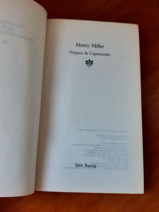 TRÓPICO DE CAPRICORNIO, de Henry Miller.
