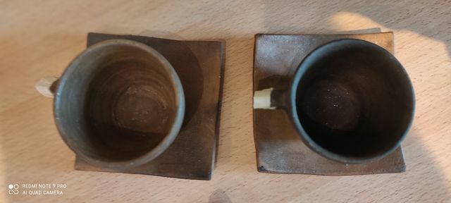 2 tazze in argilla artigianale della Patagonia