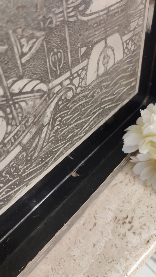 ANTIGUA BANDEJA JAPONESA MADERA LACADA