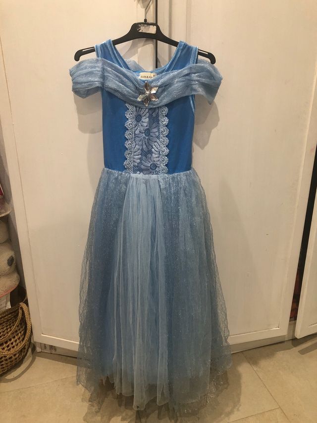 Vestido de princesa azul Elsa Frozen 7-9 años