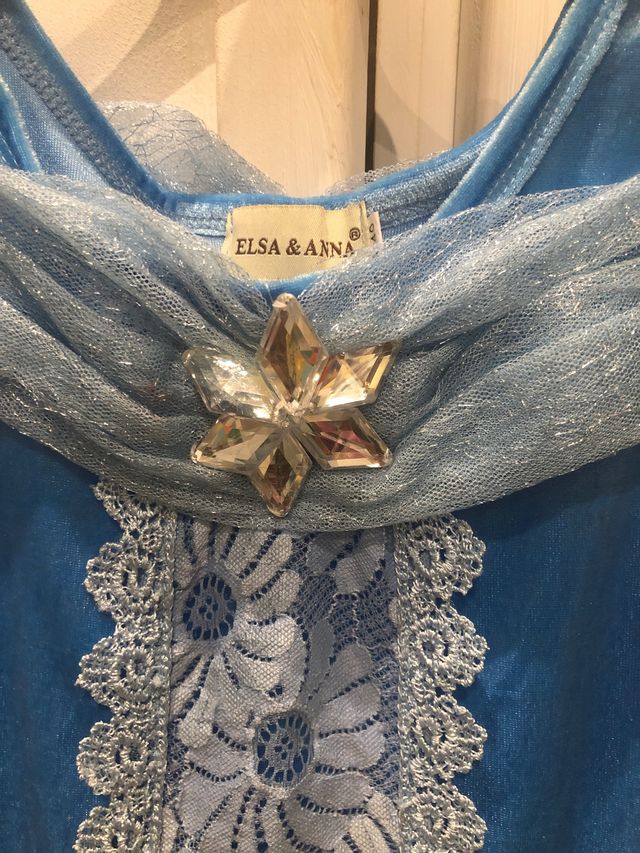Vestido de princesa azul Elsa Frozen 7-9 años