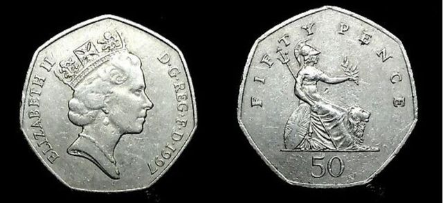 50 PENIQUES 1997 REINA ELIZABETH     BRILLA ,NUEVA
