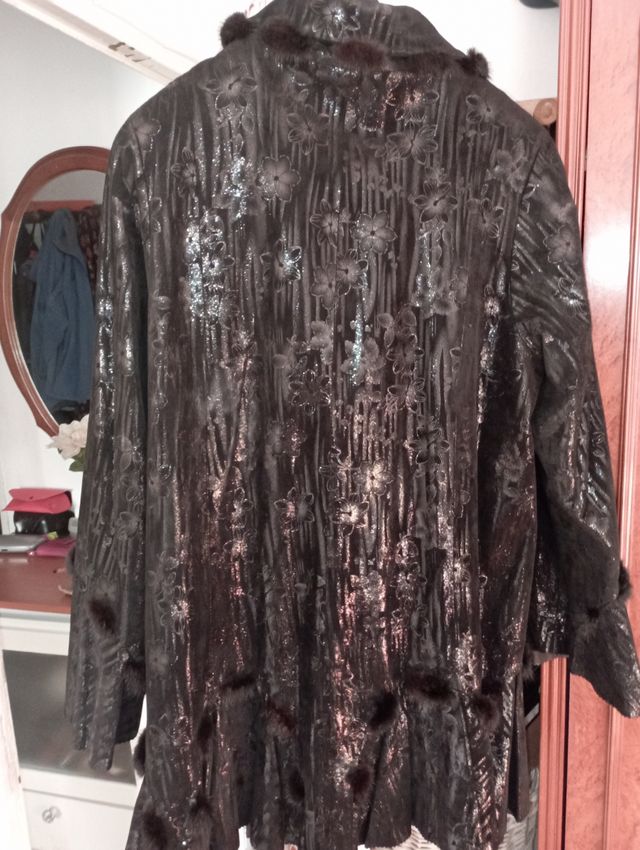 abrigo de cuero napa muy suave