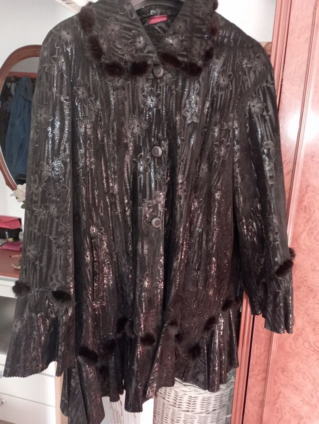 abrigo de cuero napa muy suave