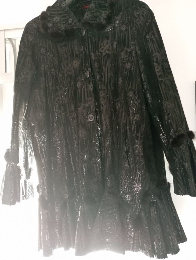 abrigo de cuero napa muy suave