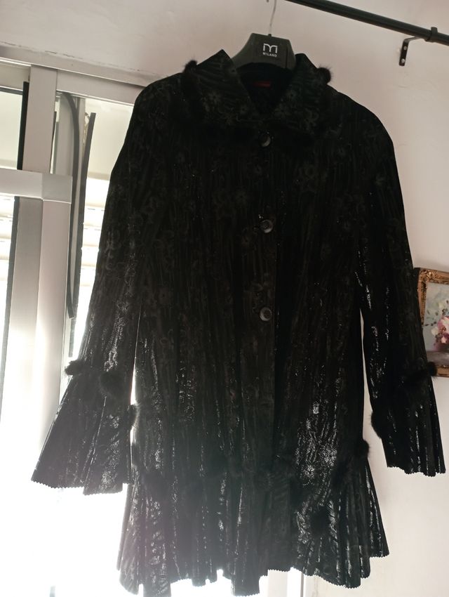 abrigo de cuero napa muy suave