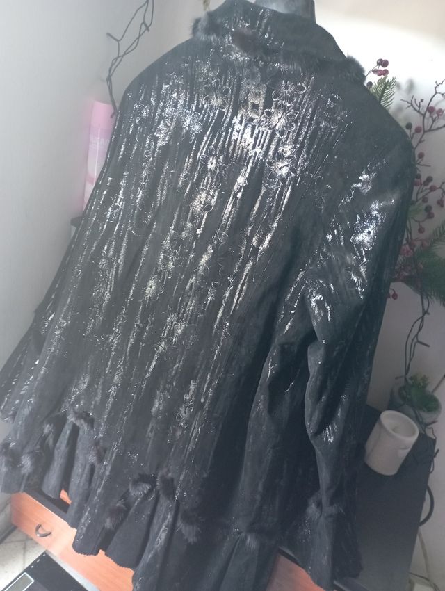 abrigo de cuero napa muy suave