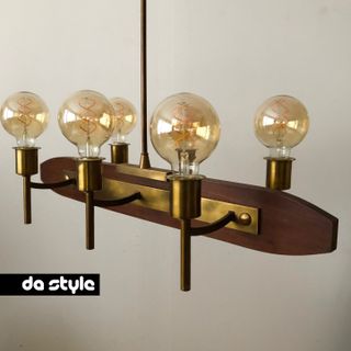 Antigua lampara techo vintage midcentury laton