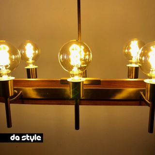 Antigua lampara techo vintage midcentury laton