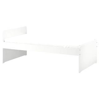 cama con somier, blanco 90x200 cm