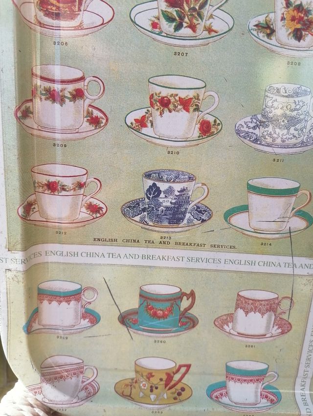 Vassoio in Latta Antico da Servizi Tè e Colazione,