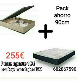lote ahorro canapé abatible colchón 90 cm