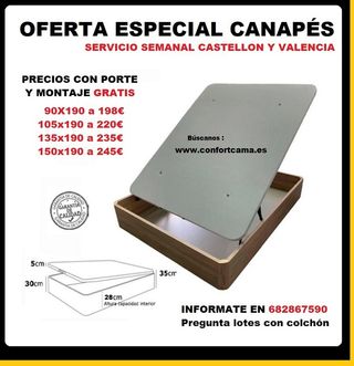 lote ahorro canapé abatible colchón 90 cm