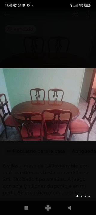 MESA DE COMEDOR Y SILLAS