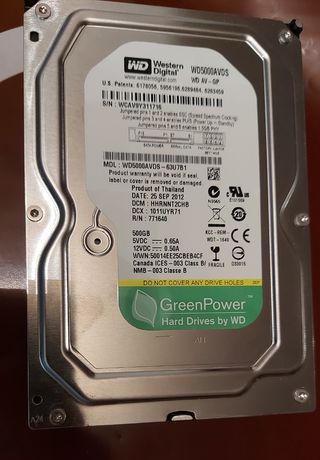 HD 500GB SATA WD GREENPOWER