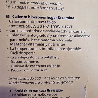 Pack calienta biberones + funda termica.