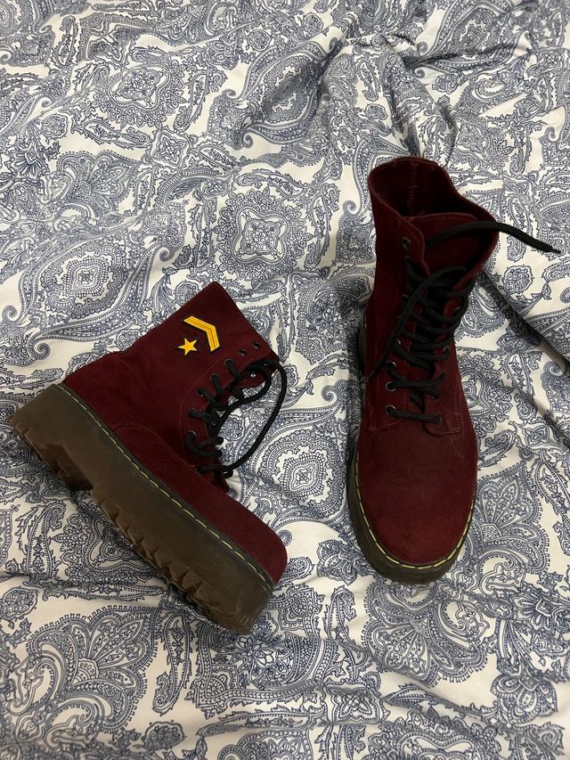 Botas plataforma granate 38