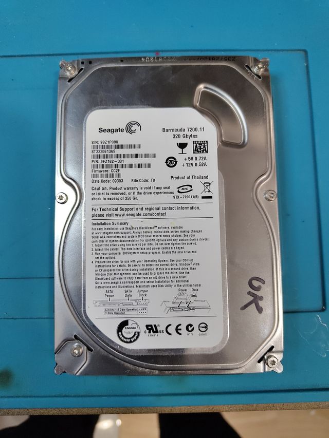 Seagate 320gb 3" sata