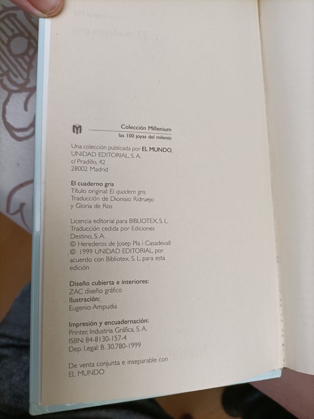 El cuaderno gris. Josep Pla.