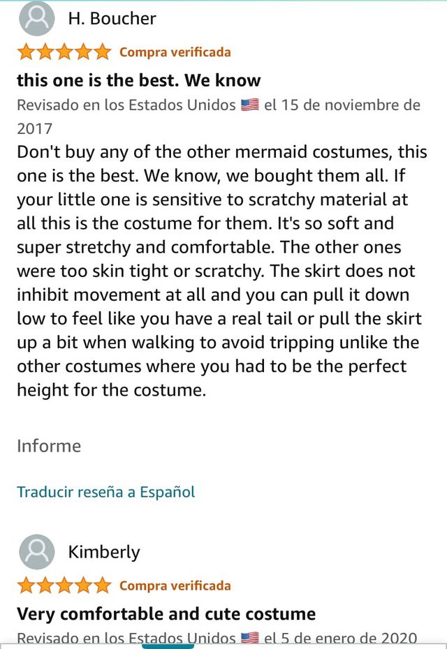 Disfraz Sirenita Little Adventures 3-5 años nuevo