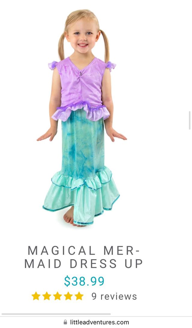 Disfraz Sirenita Little Adventures 3-5 años nuevo