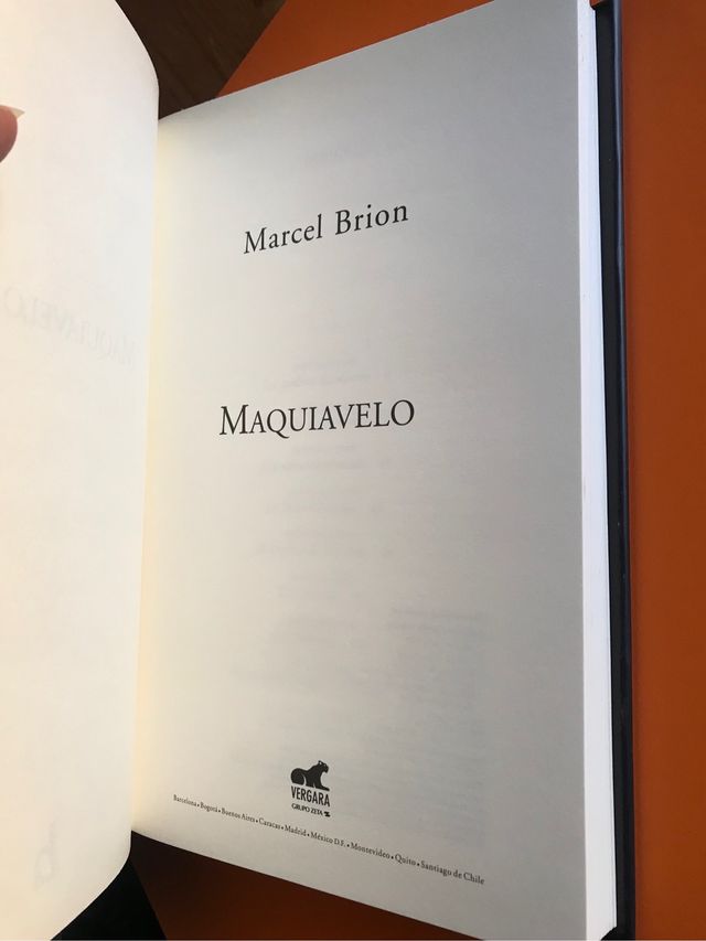 Maquiavelo. Marcel Brion