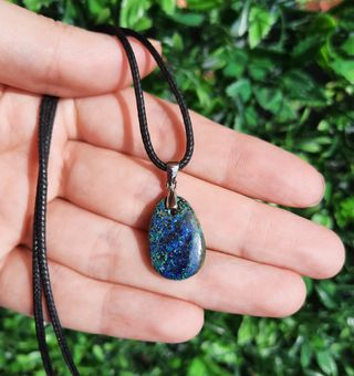 Colgante de Azurita y Malaquita con Plata de Ley.