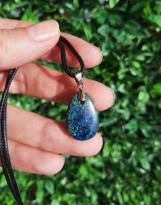 Colgante de Azurita y Malaquita con Plata de Ley.