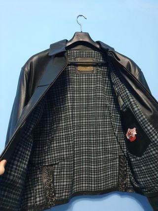 Giacca vera pelle vintage nera made in italy