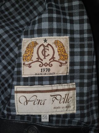 Giacca vera pelle vintage nera made in italy