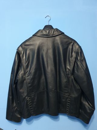 Giacca vera pelle vintage nera made in italy