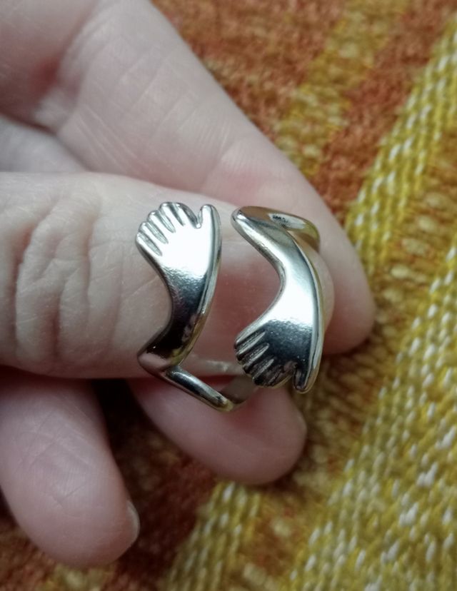 ANILLO DE ACERO INOXIDABLE BAÑADO EN PLATA DE LEY