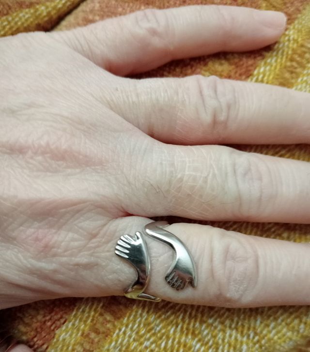 ANILLO DE ACERO INOXIDABLE BAÑADO EN PLATA DE LEY