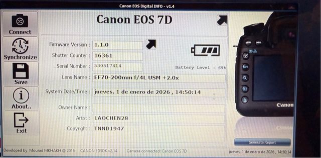 Canon 7D conjunto Equipo fotografico