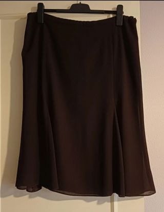 Falda mujer talla 52 marrón oscuro con vuelo