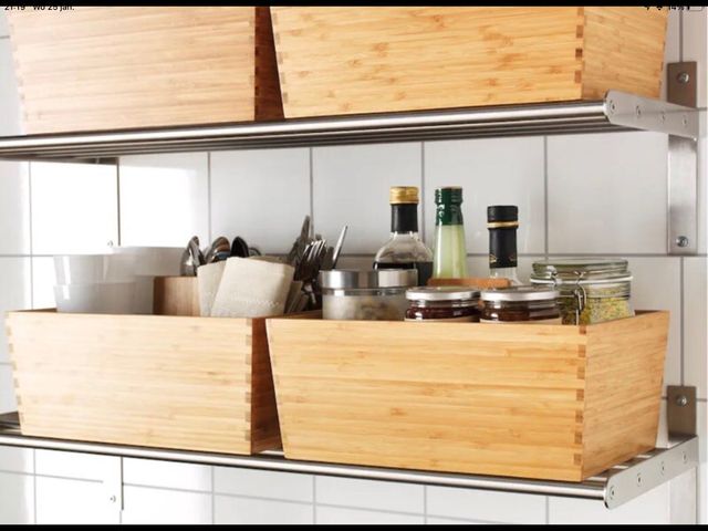 NUOVA SCATOLA DI BAMBÙ IKEA 24 x 15,5