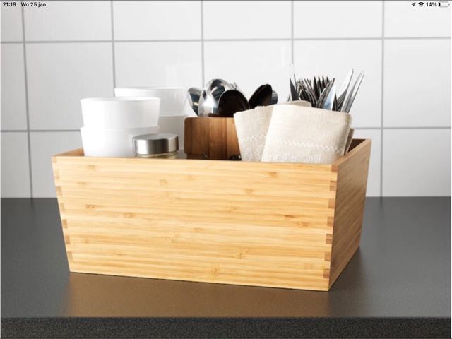 NUOVA SCATOLA DI BAMBÙ IKEA 24 x 15,5