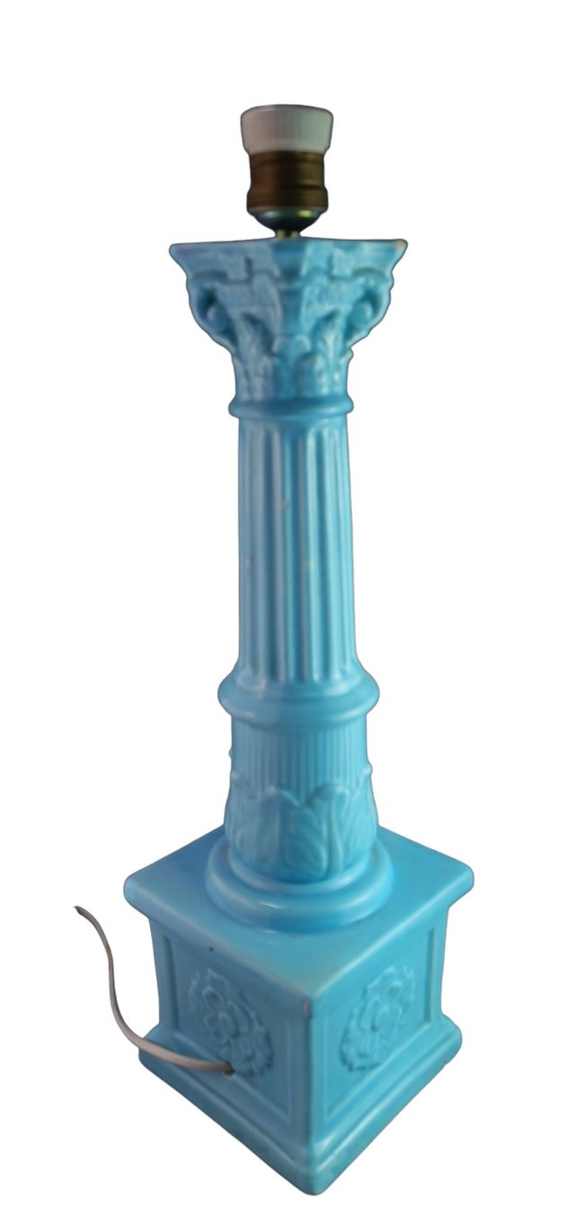 Lampada a colonna classica Manises blu pastello 