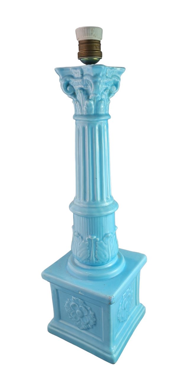 Lampada a colonna classica Manises blu pastello 