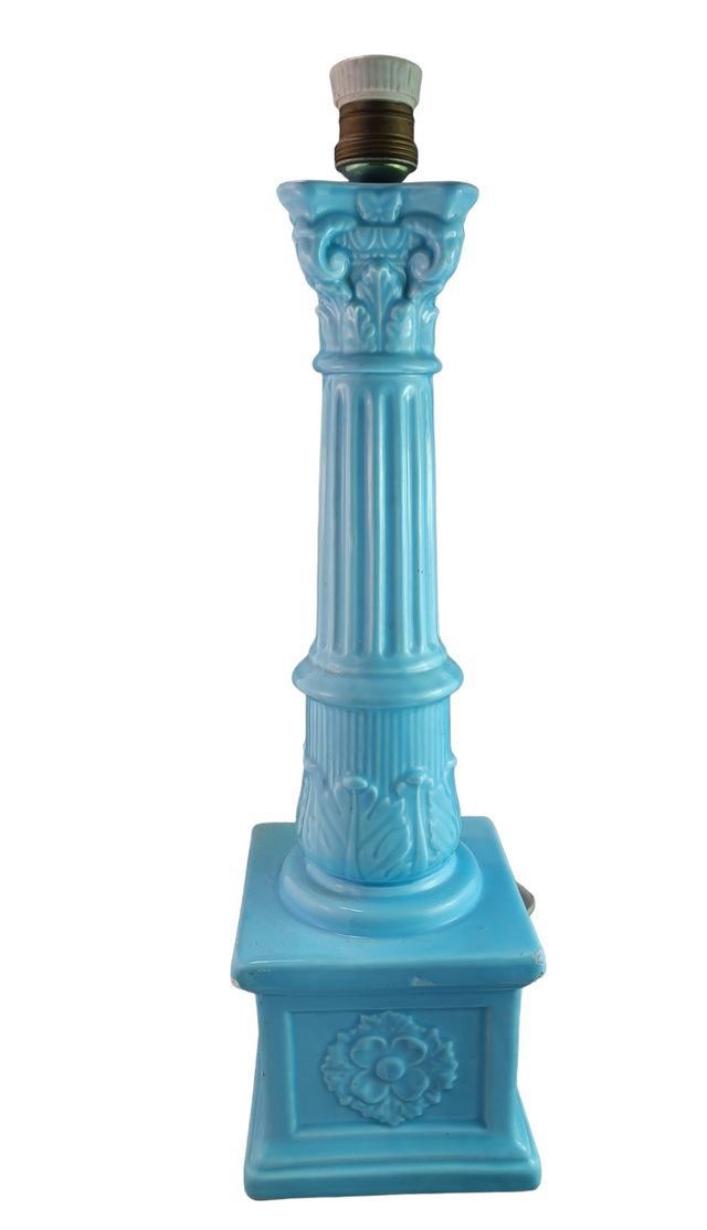 Lampada a colonna classica Manises blu pastello 