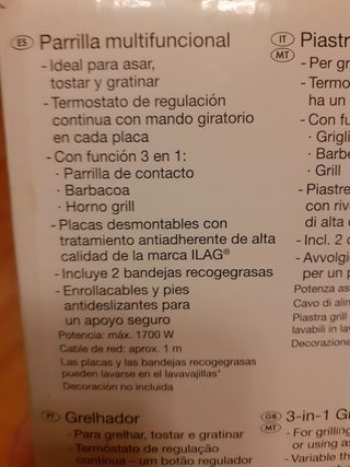 parrilla multifuncional eléctrica