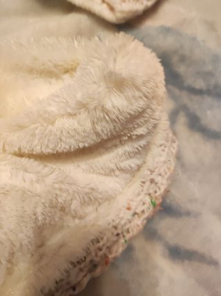 Conjunto bufanda/cuello + gorro. Blanco