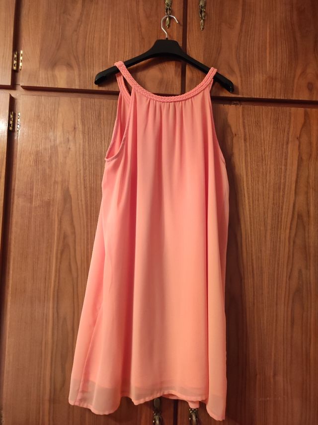 Vestido de verano. Color coral. Talla 46