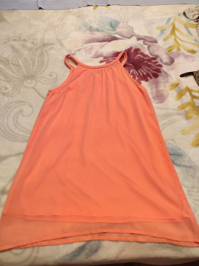 Vestido de verano. Color coral. Talla 46